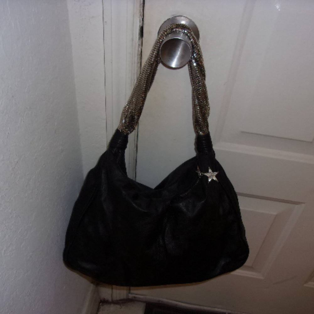 Beverly Feldman Black Leather Purse